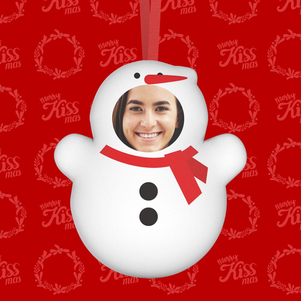 Custom Christmas snowman ornament with a face, perfect Christmas gift